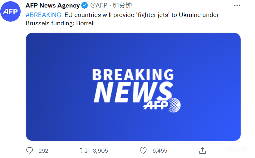 欧盟国家将向乌克兰提供战斗机（欧盟高级官员博雷利表示）