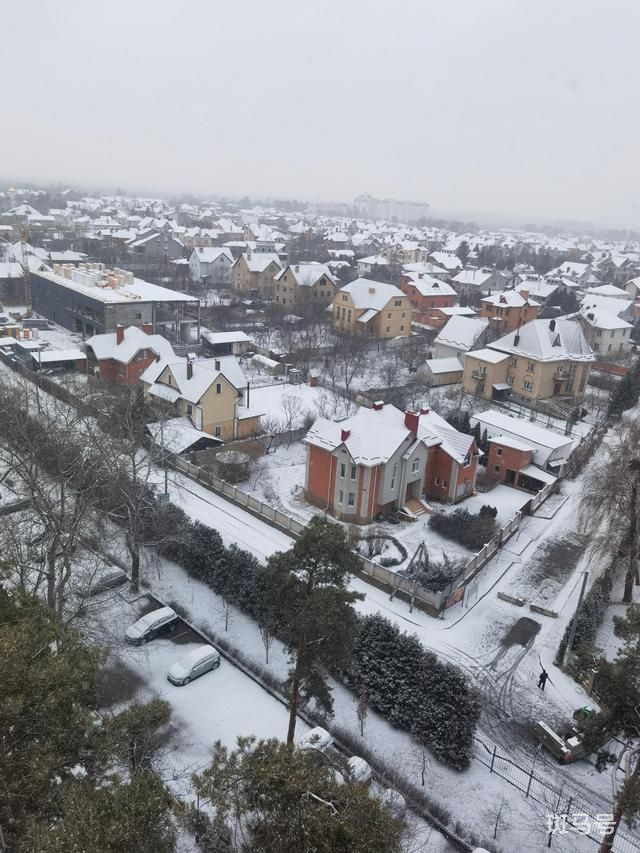乌克兰首都基辅天降大雪（整个城市被白雪覆盖）