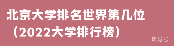 北京大学排名世界第几位（2022大学排行榜）