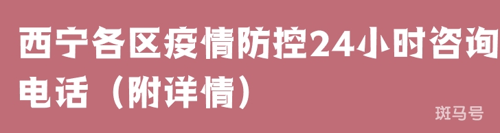 西宁各区疫情防控24小时咨询电话（附详情）
