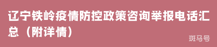 辽宁铁岭疫情防控政策咨询举报电话汇总（附详情）