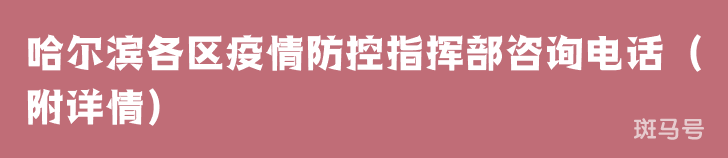 哈尔滨各区疫情防控指挥部咨询电话（附详情）