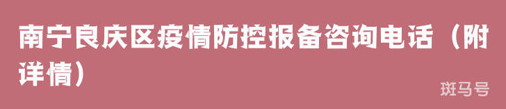 南宁良庆区疫情防控报备咨询电话（附详情）