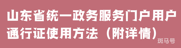 山东省统一政务服务门户用户通行证使用方法(附详情)(图1) 山东省统一政务服务门户用户通行证使用方法(附详情)(图1)