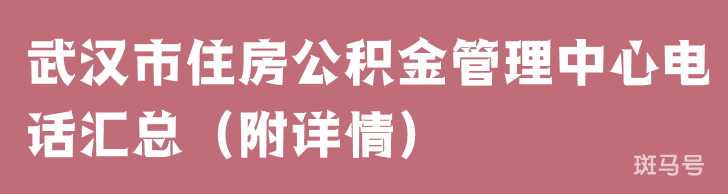 武汉市住房公积金管理中心电话汇总(附详情)(图1) 武汉市住房公积金管理中心电话汇总(附详情)(图1)