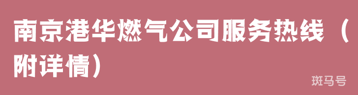 南京港华燃气公司服务热线（附详情）