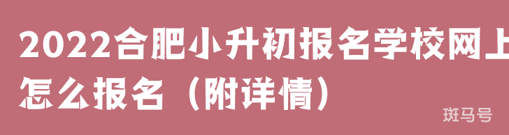 2022合肥小升初报名学校网上怎么报名(附详情)(图1) 2022合肥小升初报名学校网上怎么报名(附详情)(图1)