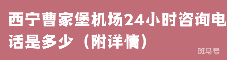 西宁曹家堡机场24小时咨询电话是多少（附详情）