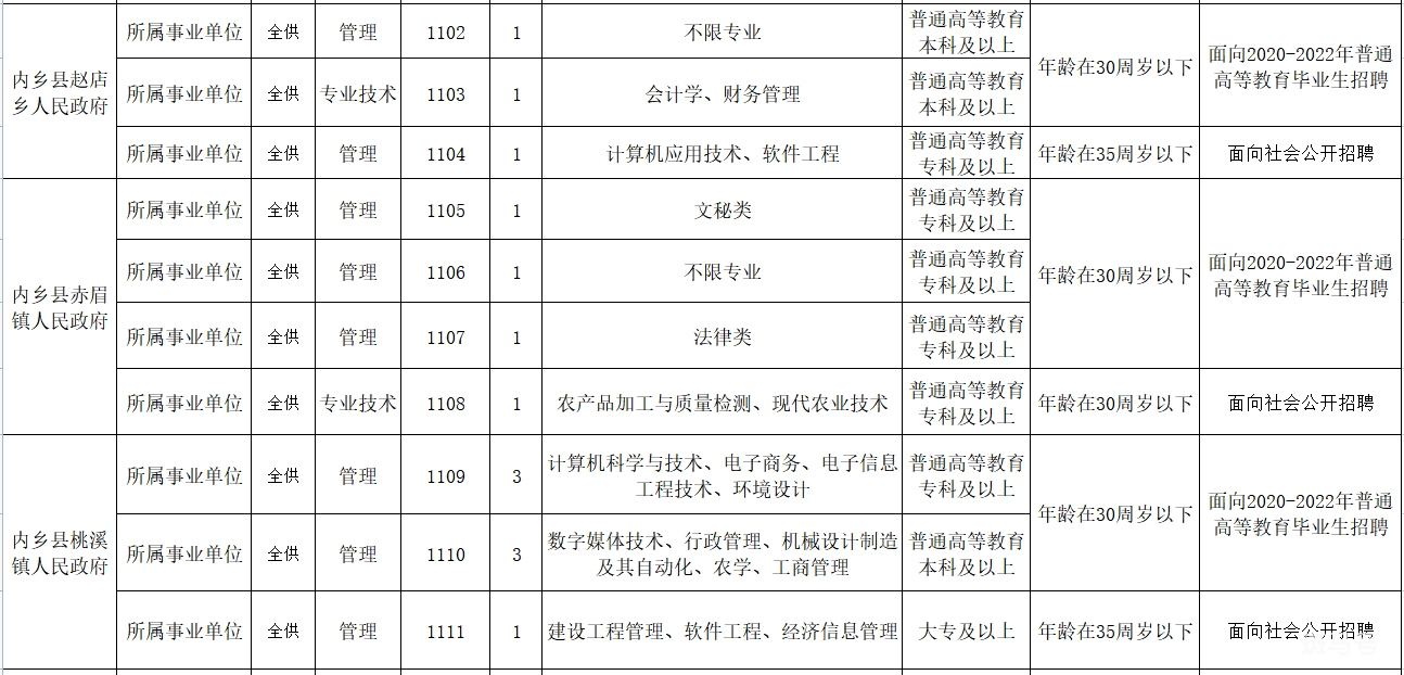 2022年内乡县公开招聘事业单位工作人员公告（附详情）(图10)