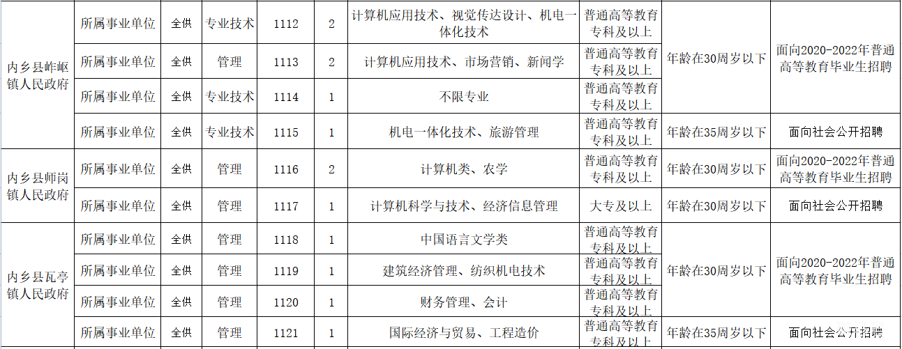 2022年内乡县公开招聘事业单位工作人员公告（附详情）(图11)