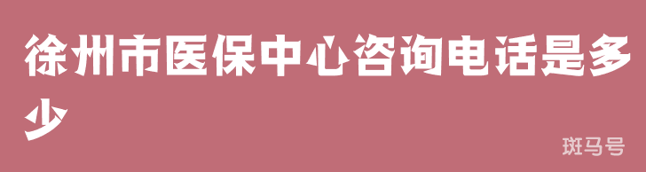 徐州市医保中心咨询电话是多少（附详情）