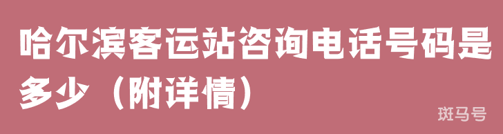 哈尔滨客运站咨询电话号码是多少（附详情）