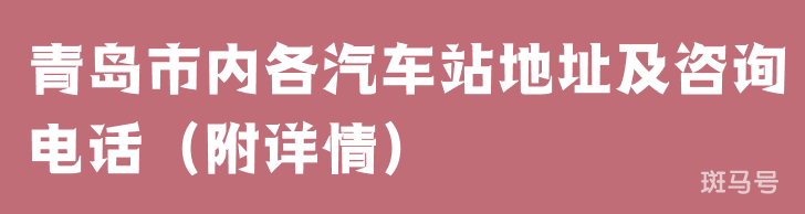 青岛市内各汽车站地址及咨询电话（附详情）