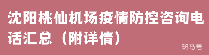 沈阳桃仙机场疫情防控咨询电话汇总（附详情）