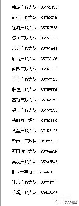 西安政府办事通讯录大全（附详情）(图1)