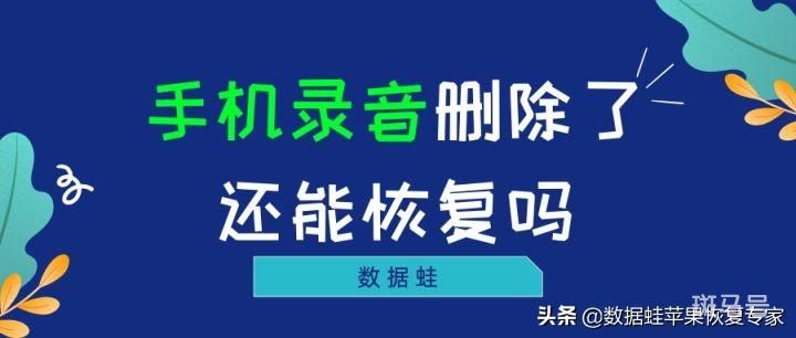 手机录音误删怎么恢复苹果（两个简单又实用的方法）