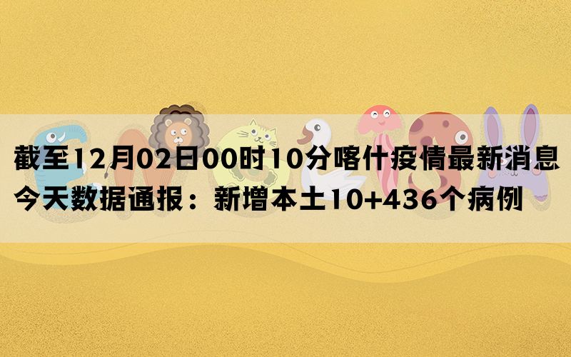 截至12月02日00时10分喀什疫情最新消息今天数据通报：新增本土10+436个病例