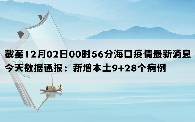 截至12月02日00时56分海口疫情最新消息今天数据通报：新增本土9+28个病例