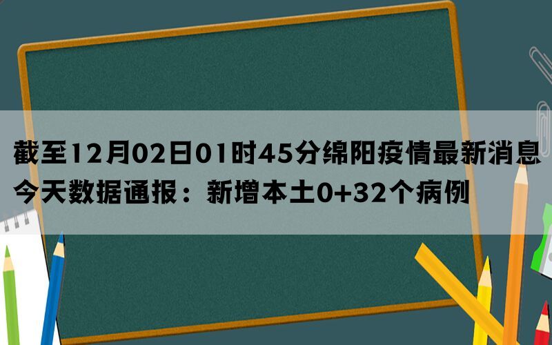 截至12月02日01时45分绵阳疫情最新消息今天数据通报：新增本土0+32个病例