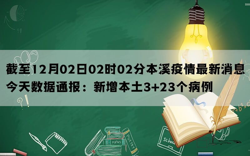 截至12月02日02时02分本溪疫情最新消息今天数据通报：新增本土3+23个病例