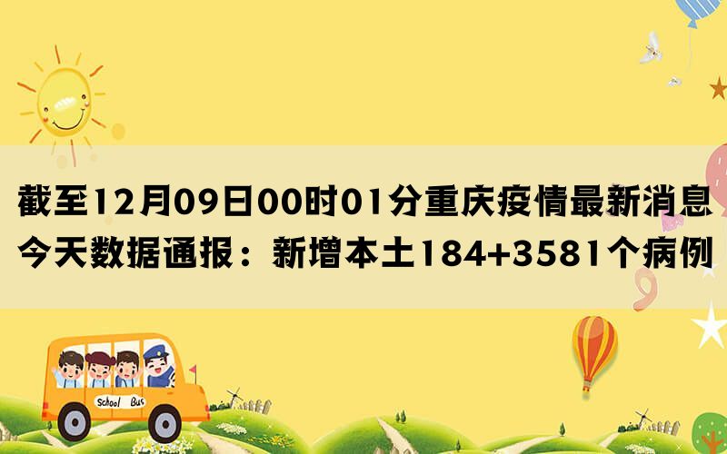 截至12月08日00时01分重庆疫情最新消息今天数据通报：新增本土184+3581个病例