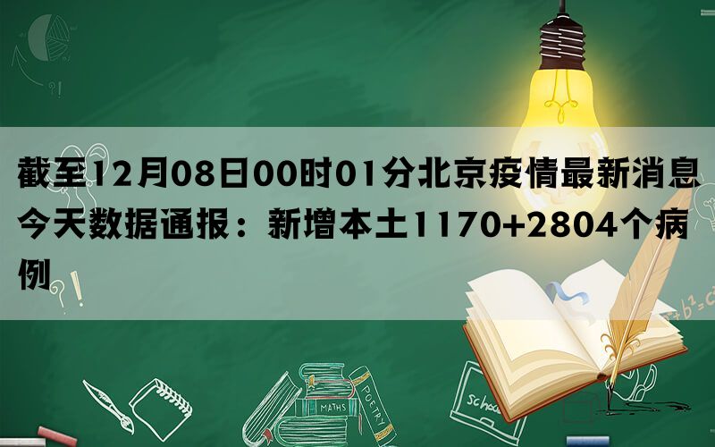 截至12月08日00时01分北京疫情最新消息今天数据通报：新增本土1170+2804个病例