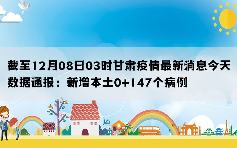 截至12月08日03时甘肃疫情最新消息今天数据通报：新增本土0+147个病例