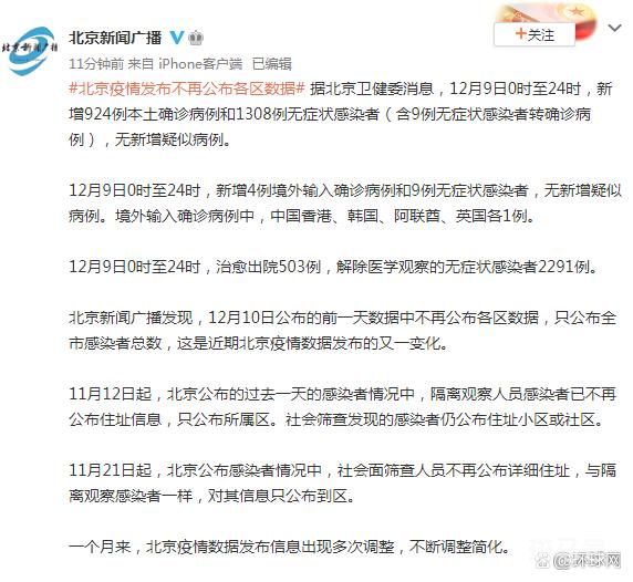 媒体:北京不再公布各区疫情数据（网友：要保护好自己）