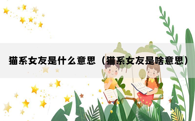 猫系女友是什么意思（猫系女友是啥意思）