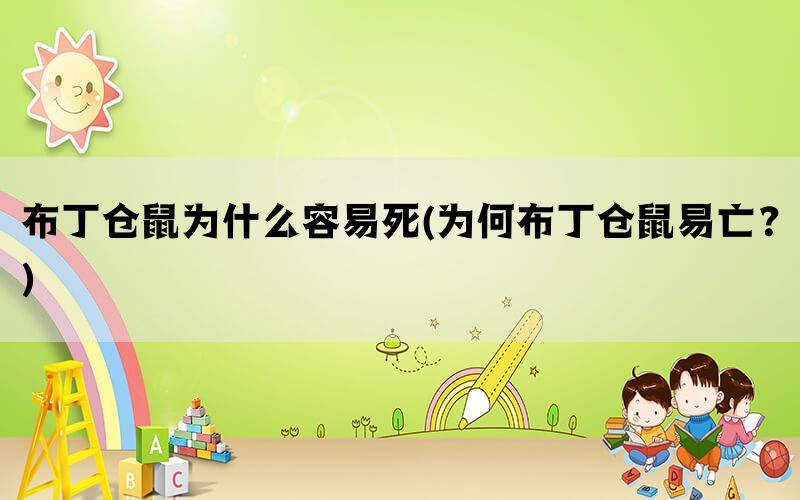 布丁仓鼠为什么容易死(为何布丁仓鼠易亡？)(图1)