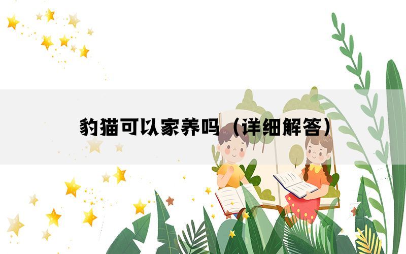 豹猫可以家养吗（详细解答）(图1)