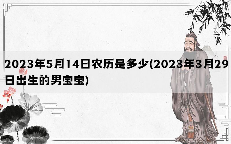 2023年5月14日农历是多少(2023年3月29日出生的男宝宝)