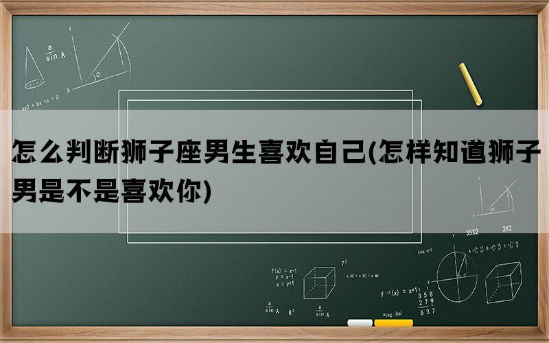 怎么判断狮子座男生喜欢自己(怎样知道狮子男是不是喜欢你)(图1)