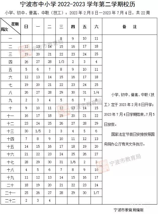 2023年宁波北仑区学年期末考试时间是多久（附详情）
