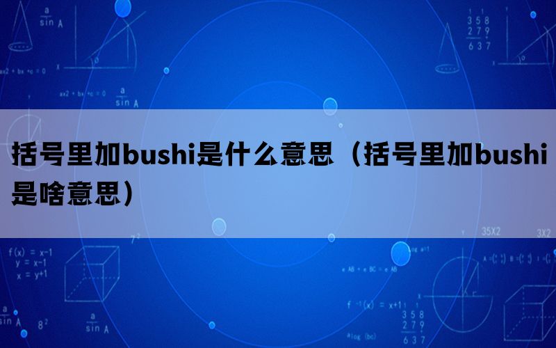 括号里加bushi是什么意思（括号里加bushi是啥意思）