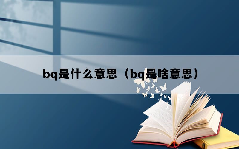 bq是什么意思（bq是啥意思）(图1)