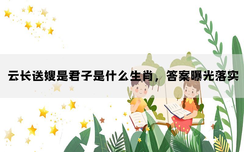 云长送嫂是君子是什么生肖，答案曝光落实(图1)