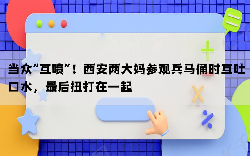 当众“互喷”！西安两大妈参观兵马俑时互吐口水，最后扭打在一起(图1)