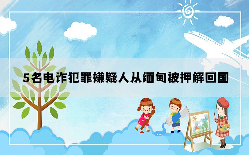 5名电诈犯罪嫌疑人从缅甸被押解回国(图1)