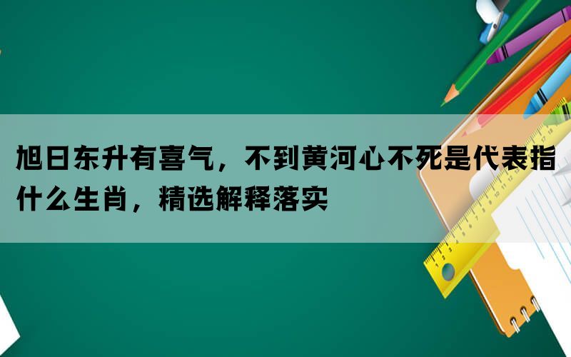 旭日东升有喜气，不到黄河心不死是代表指什么生肖，精选解释落实(图1)