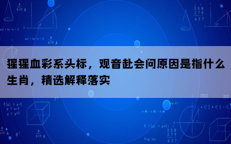 猩猩血彩系头标，观音赴会问原因是指什么生肖，精选解释落实(图1)