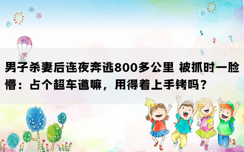 男子杀妻后连夜奔逃800多公里 被抓时一脸懵：占个超车道嘛，用得着上手铐吗？(图1)